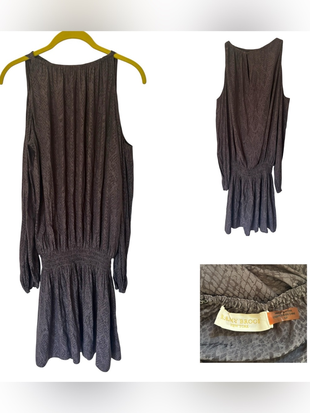 Ramy Brook Snake Print Cold Shoulder Dress